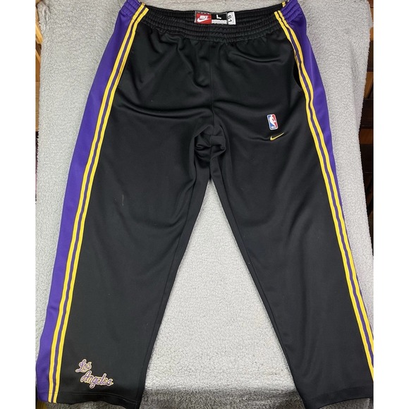 Nike Other - Nike Team Los Angeles Lakers Pants Size L Warm-up 61 Retro Black Ankle Button